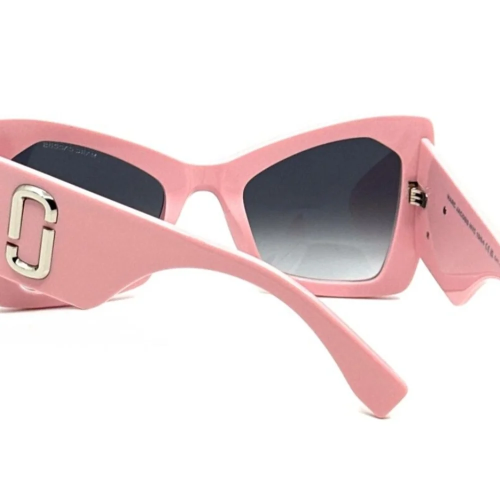 NIB Marc Jacobs Pink Sunglasses with Silver Accent Full Inclusion - Picture 7 of 12
